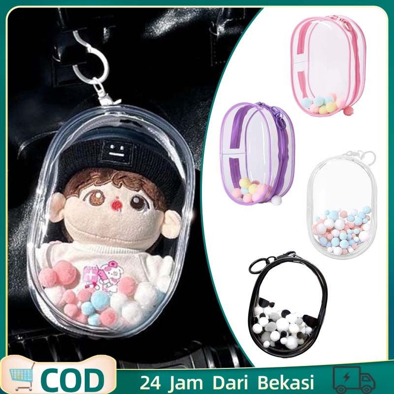 Pouch Pvc Boneka Pouch Doll 17 Cm Pouch Mini Labubu  Boneka Kotak Buta Pouch