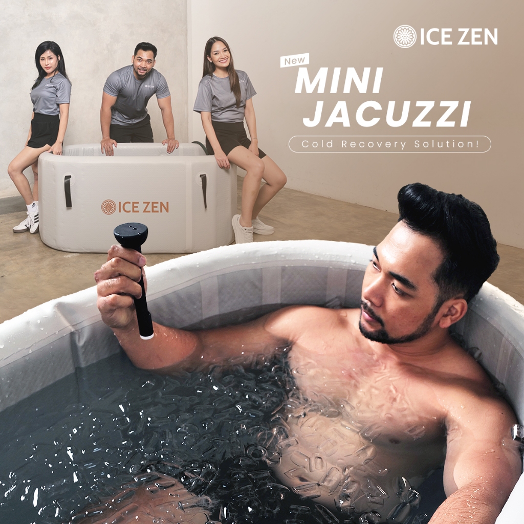 ICE ZEN Mini Jacuzzi Ice Bath Tub Cold Plunge Portable Recovery Pool Bak Terapi Es & Penyembuhan Oto