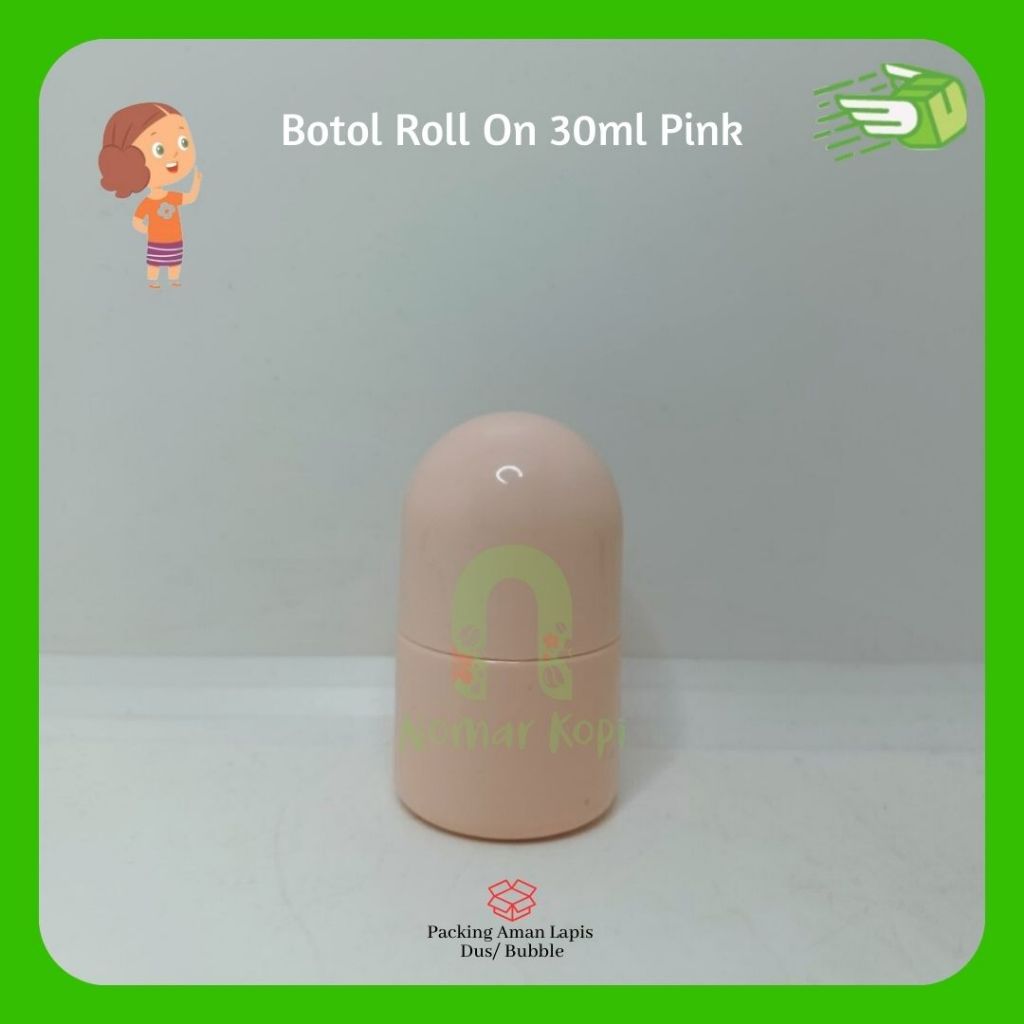 Botol Roll On 30ml Putih Dan Pink