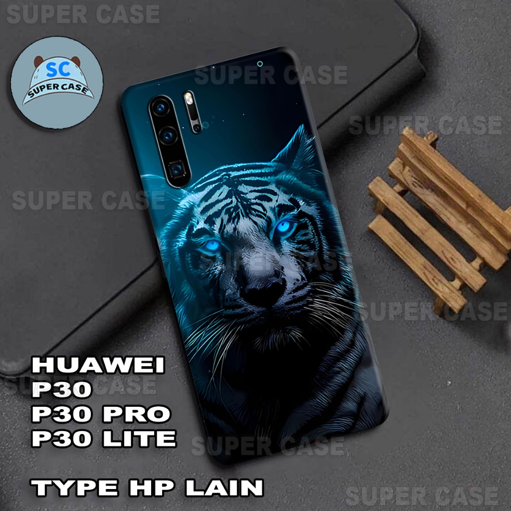 (Q2) Case HP untuk  HUAWEI P30 / P30 PRO / P30 LITE  Terbaru | MOTIF  TIGER | Kesing HUAWEI P30 / P3