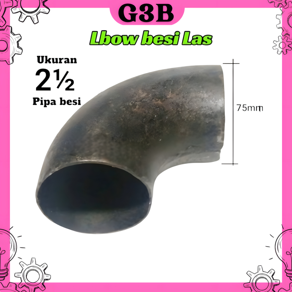 Elbow besi pipa las uk 2,5 inch elbo Lbow keni knee pipa las penyambung pipa besi 2 1/2 in