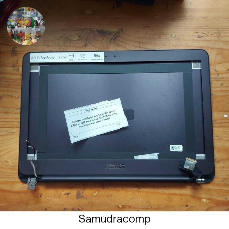 Top Case With Bezel Bingkai LCD Laptop ASUS UX305F Second Copotan Original Grey Free Engsel dan Kabe
