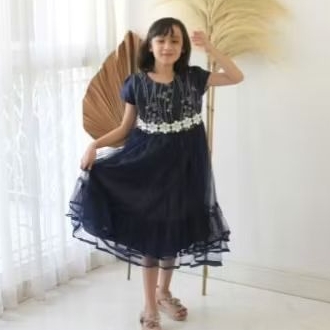 Gaun pesta tile anak perempuan premium