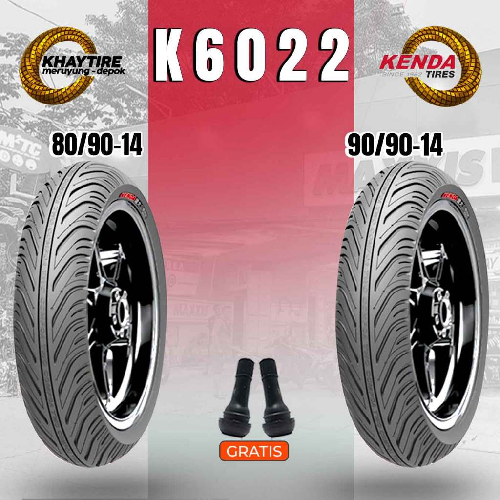 Paket Ban Motor Matic KENDA COOL K6022 80/90-14 + 90/90-14 Tubeless