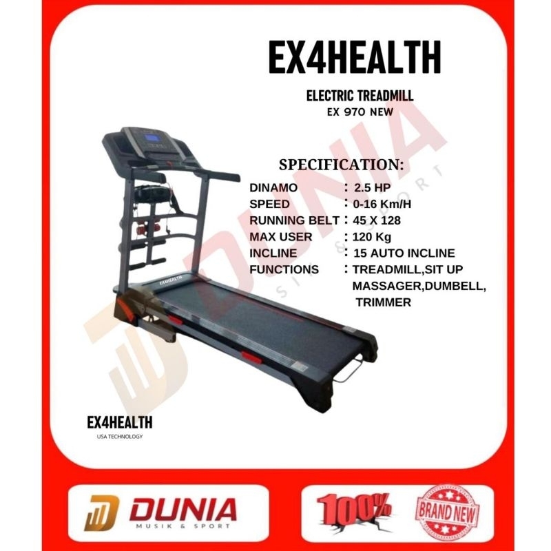 EX4Health Treadmill Ex970 New