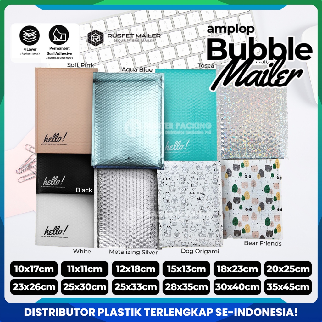 

Amplop Plastik Bubble Mailer Polos Solid Color Rusfet Harga Satuan Ekonomis Termurah