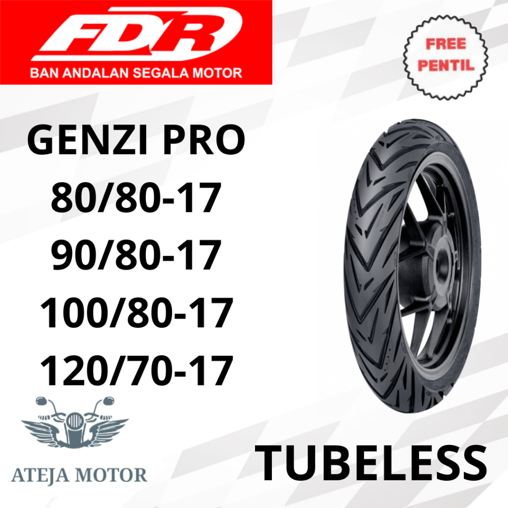 Ban Ring 17 Ban Tubeless FDR Genzi Pro 80/80-17 90/80-17 100/80-17 Ban Tubeless Ring 17 Ban Motor Ri