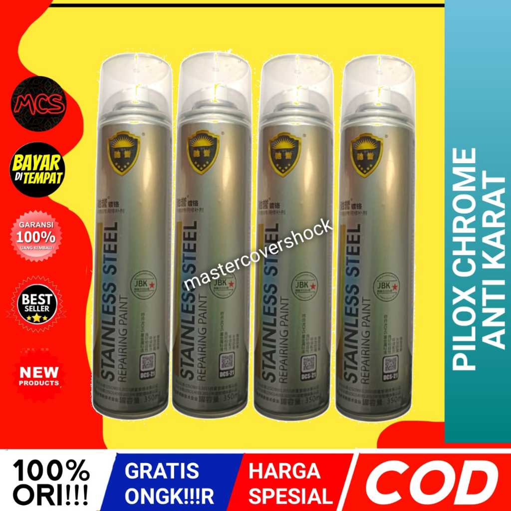 MASTER Cat Pilox Chrome Krom Crom Spray Paint Semprot Mengkilap Stainless Steel Velg Knalpot Tahan A