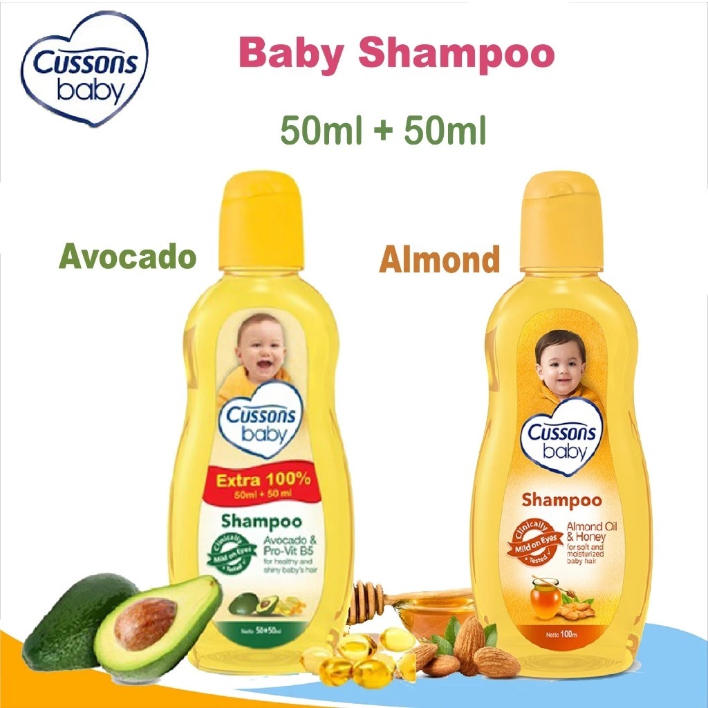 Cussons Baby Shampoo Almond Oil & Honey - Sampo Bayi 100ml//Cussons Baby Shampoo Avocado