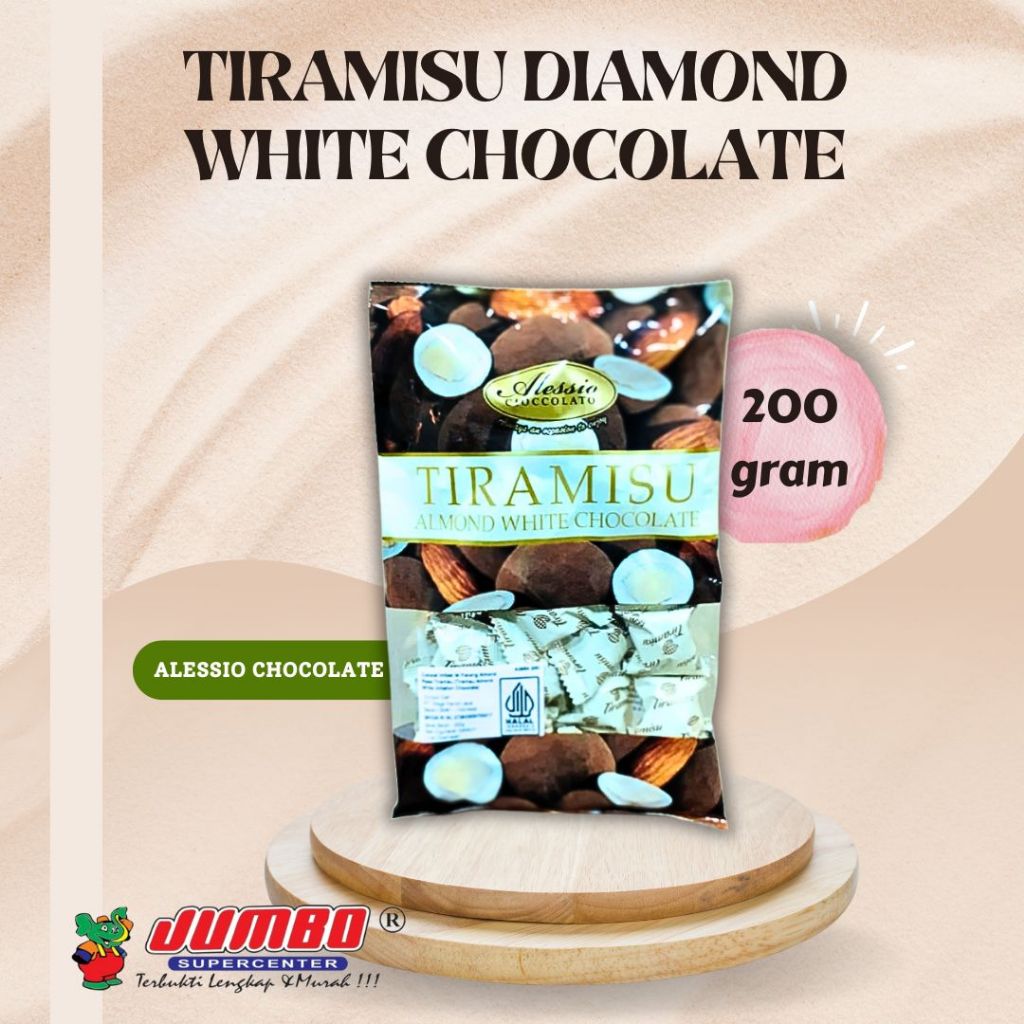 

Alessio White Chocolate Almond - Tiramisu 200g/ Cokelat Impor/ Snack Almond