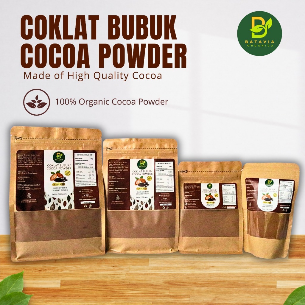 

Batavia Organica 100% Cokelat Bubuk Natural 500 Gram 350 gram 150 gram 100 gram Cocoa Powder Chocolate Powder Baking