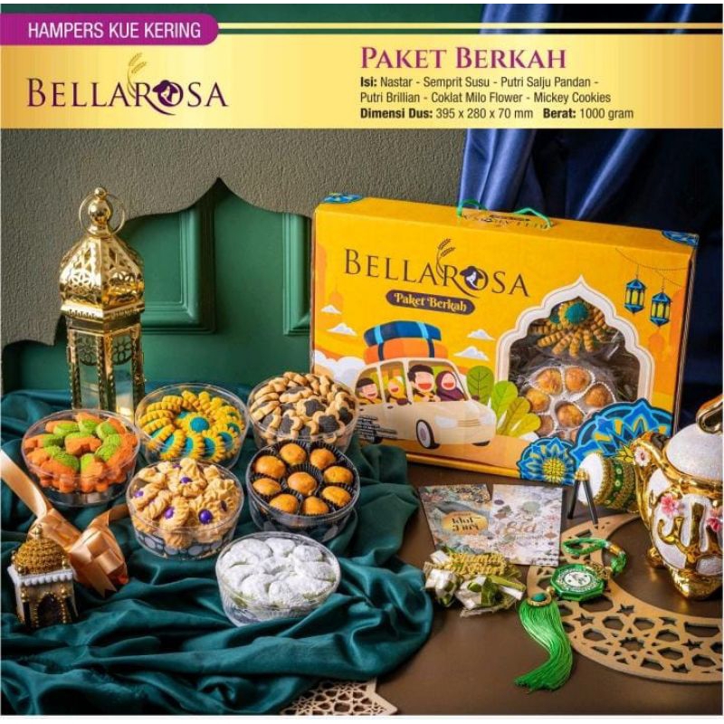 

[ INSTANT ONLY ] Kue Kering Lebaran BellaRosa Paket Berkah Isi 6 macam Kue Hampers Parcel Kado Gift Idul Fitri