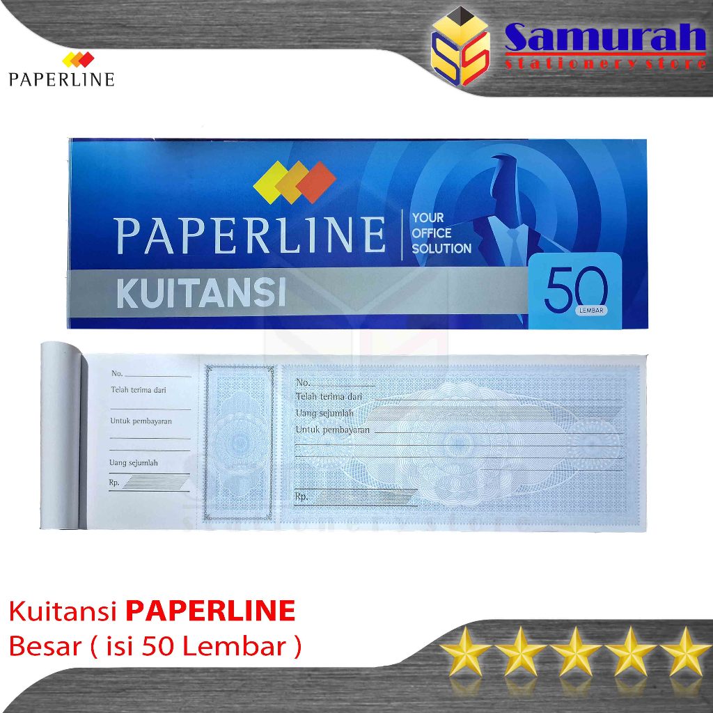 Buku Kuitansi Paperline Ukuran Besar isi 50 Lembar / Bukti Kwitansi KT 50 B / Bukti Pembayaran KT-50