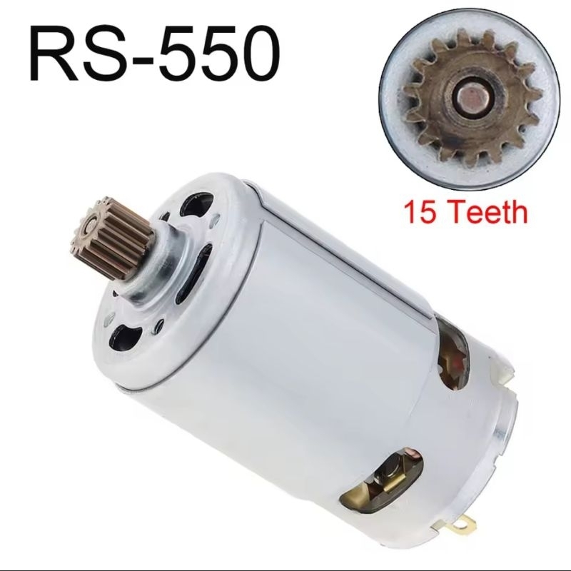 [ RS 550 ] 15 Teeth Motor DC 12V Dinamo DC Gear 15 Gigi High Speed Micro Motor for Electric Saw  Ele