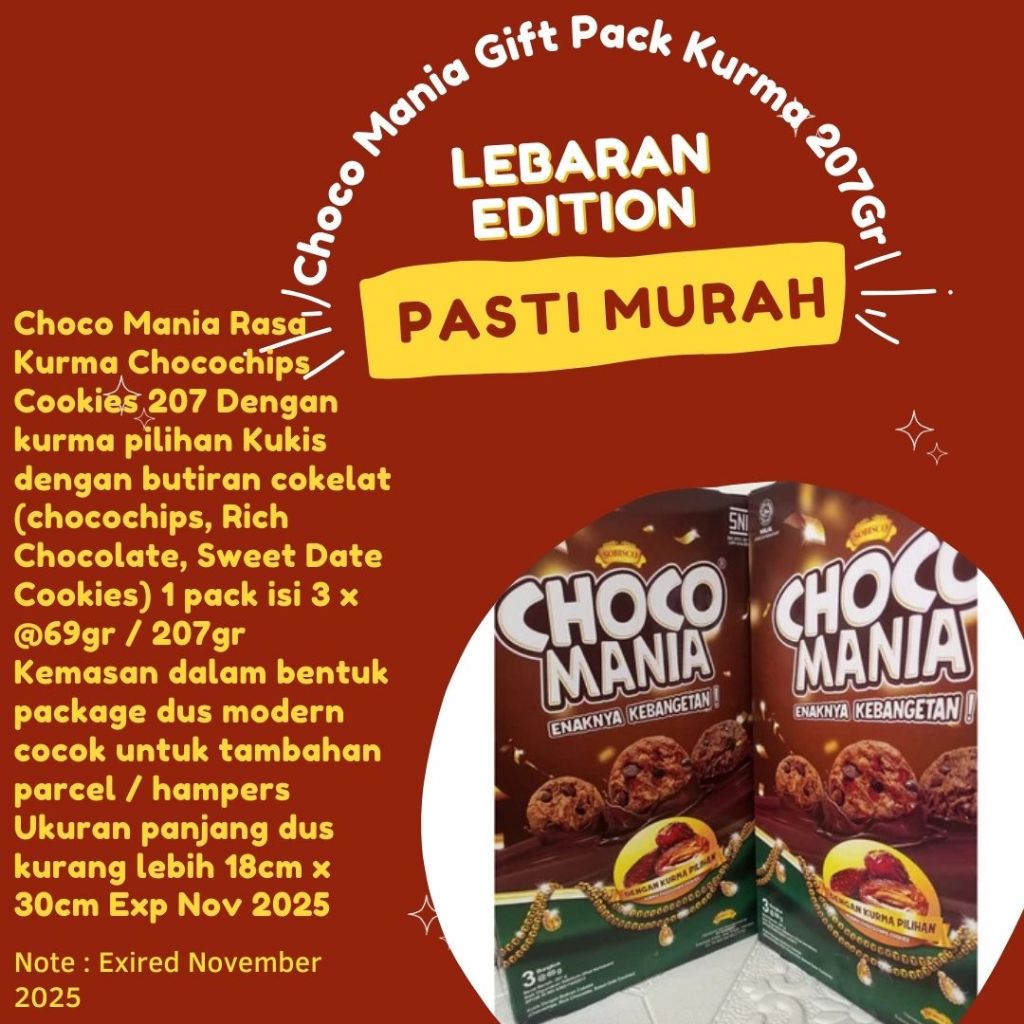 

Choco Mania Kurma Paket Gift pack parcel lebaran 207gr