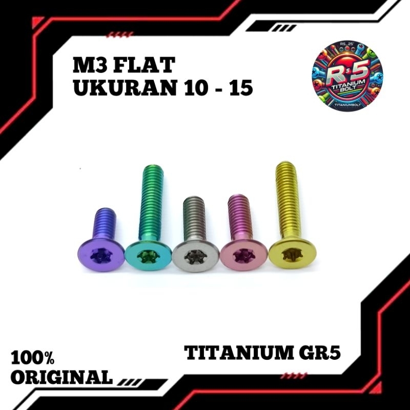 BAUT M3 FLAT TITANIUM GR5 (DRAT 4)