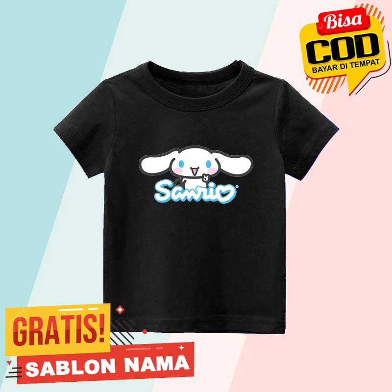 Baju Kaos Anak Cinnamoroll Sanrio / Kaos Anak Laki Laki & Perempuan Custom Nama (Nama Produk)