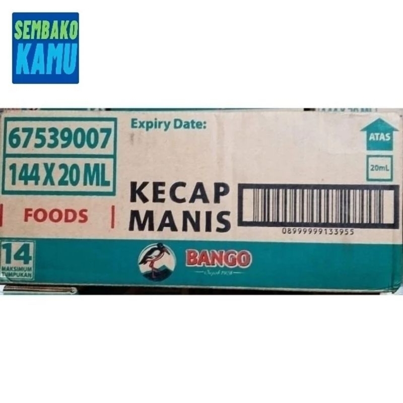 

Kecap Manis Bango 19 ml - 1 Dus Isi 144 Pcs / Kecap Bango 20 ml Dus