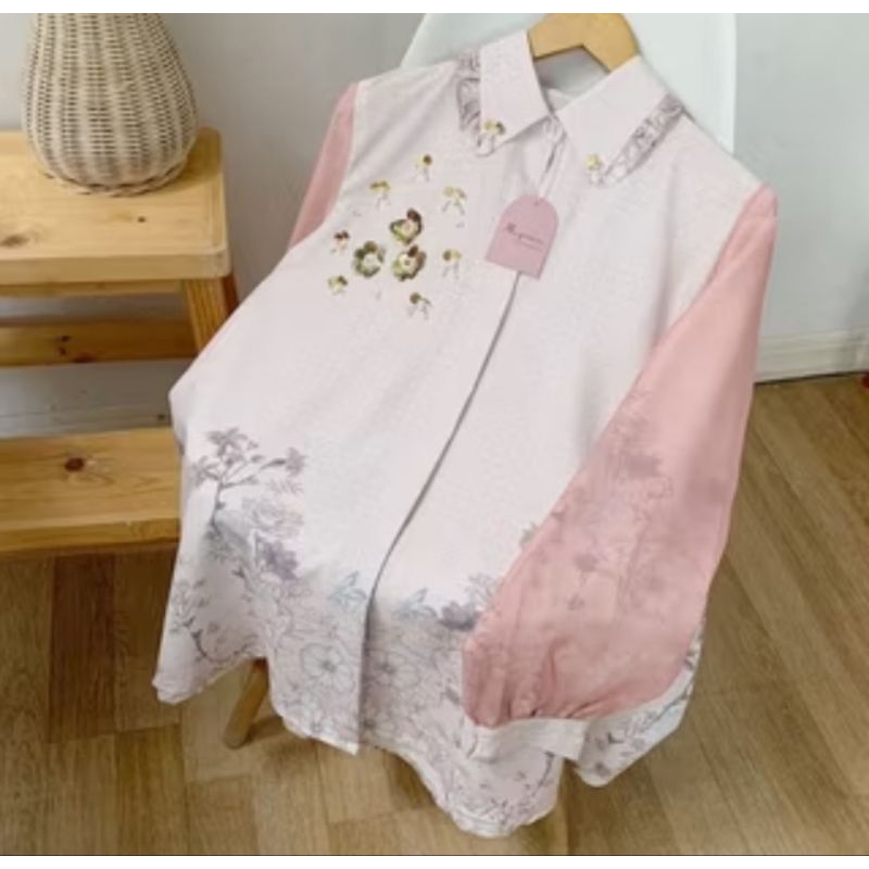 BLOUSE TUNIK PRINTING MIX ORGANZA