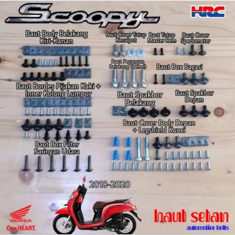 Baut fullset body honda scoopy esp 2018 2020/baut full body scoopy esp