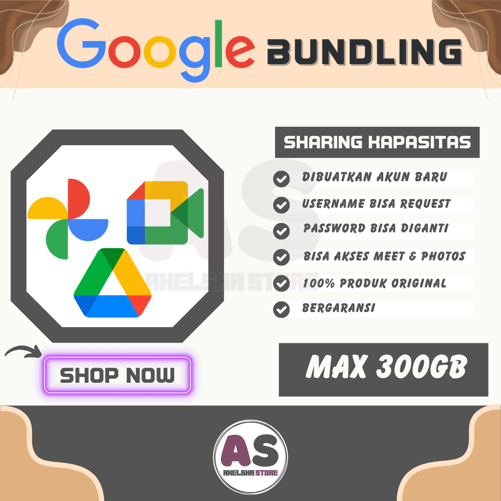 [300GB] Google Drive + Google Photos + Google Meet 300 GB Lifetime
