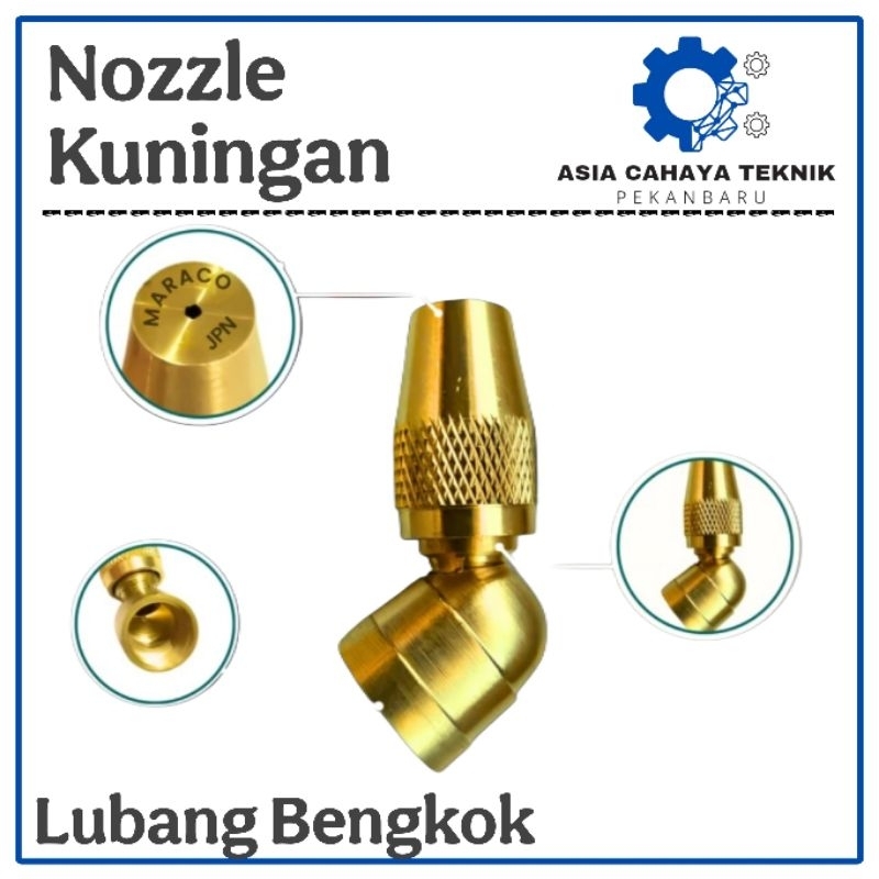 Nozzle Kuningan Brass 1 Lubang Bengkok Sprayer Cuci AC Motor Nozel