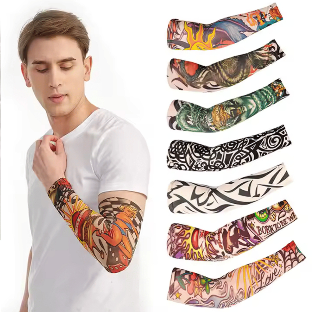 MANSET LENGAN TATO 1SET KANAN KIRI BAHAN STOCKING MANSET MOTIF TATO/ MANSET TATO CEWEK COWOK/ sarung