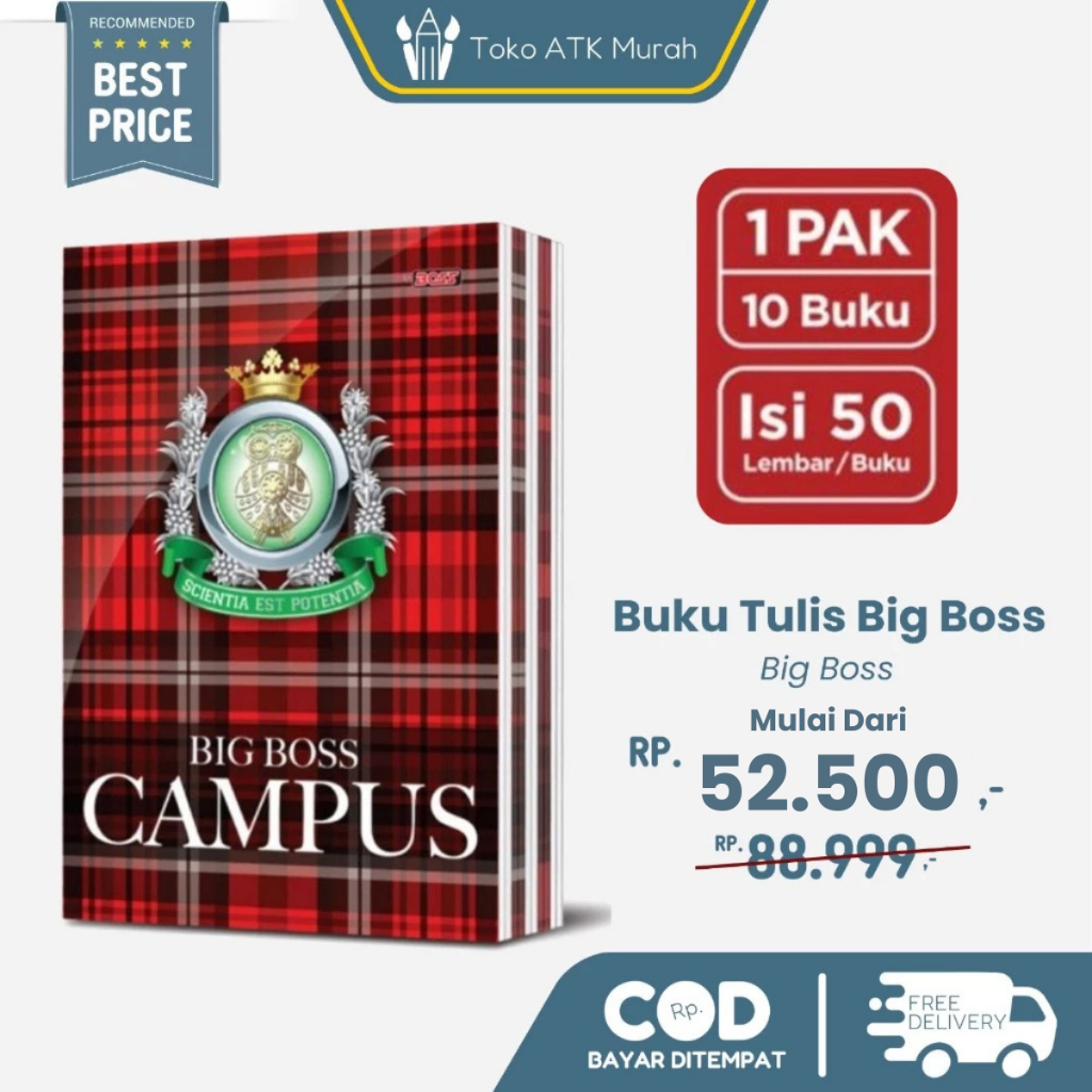 

Buku Tulis Big Boss 50 Lembar Pak isi 10 Buku