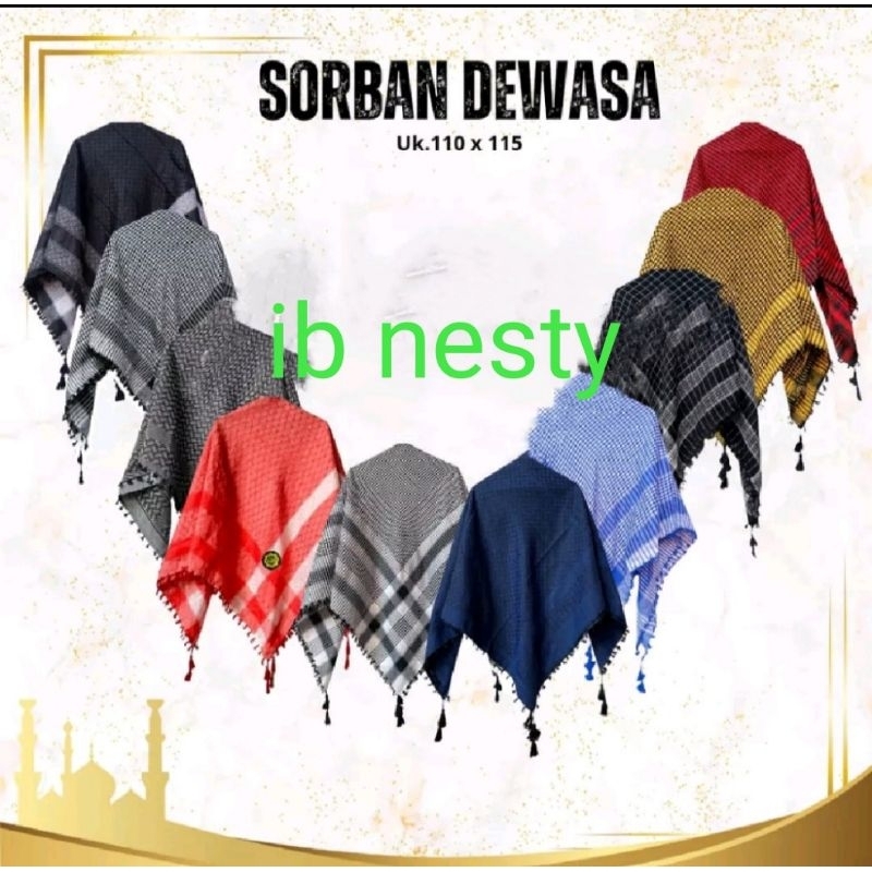 Sorban dewasa sorban haji umroh segi empat sorban koncer premium