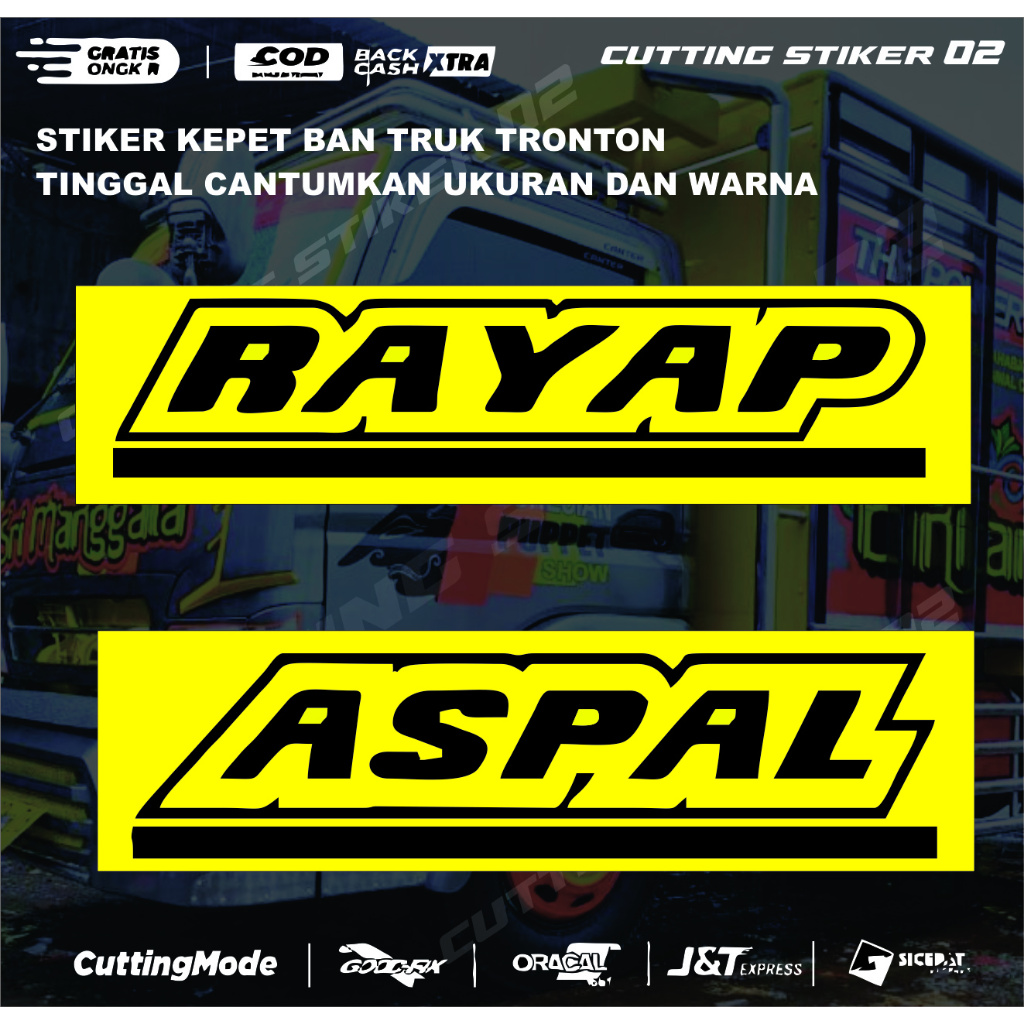 CUTTING STICKER KEPET BAN TRUCK DAN PICK UP/ RAYAP ASPAL