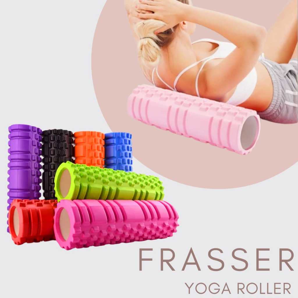 Frasser Yoga Roller Rumble Foam Roller Alat Bantu Senam Bantal Yoga Pilates Pijat UK 33x13cm