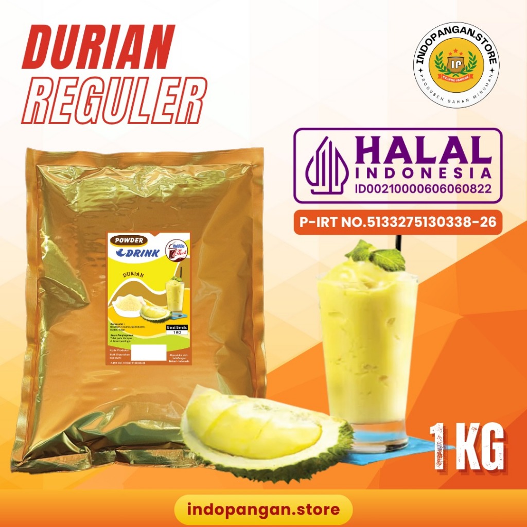 

Powder Rasa Durian 1 Kg (Mix gula) Kemasan Foil - Bubuk Minuman Rasa Durian 1 Kg
