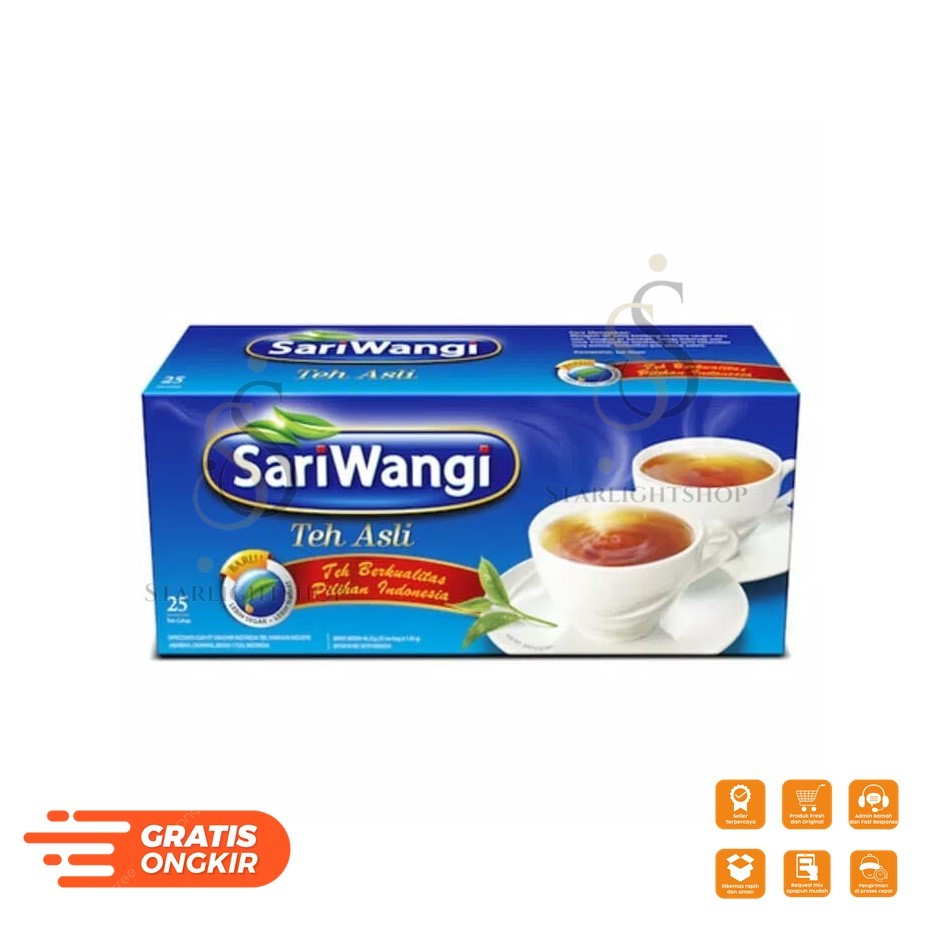 

TEH SARI WANGI CELUP ISI 25 CELUP / Sari Wangi Teh Celup Asli 25 TeaBag BOX - Teh Celup - Tea