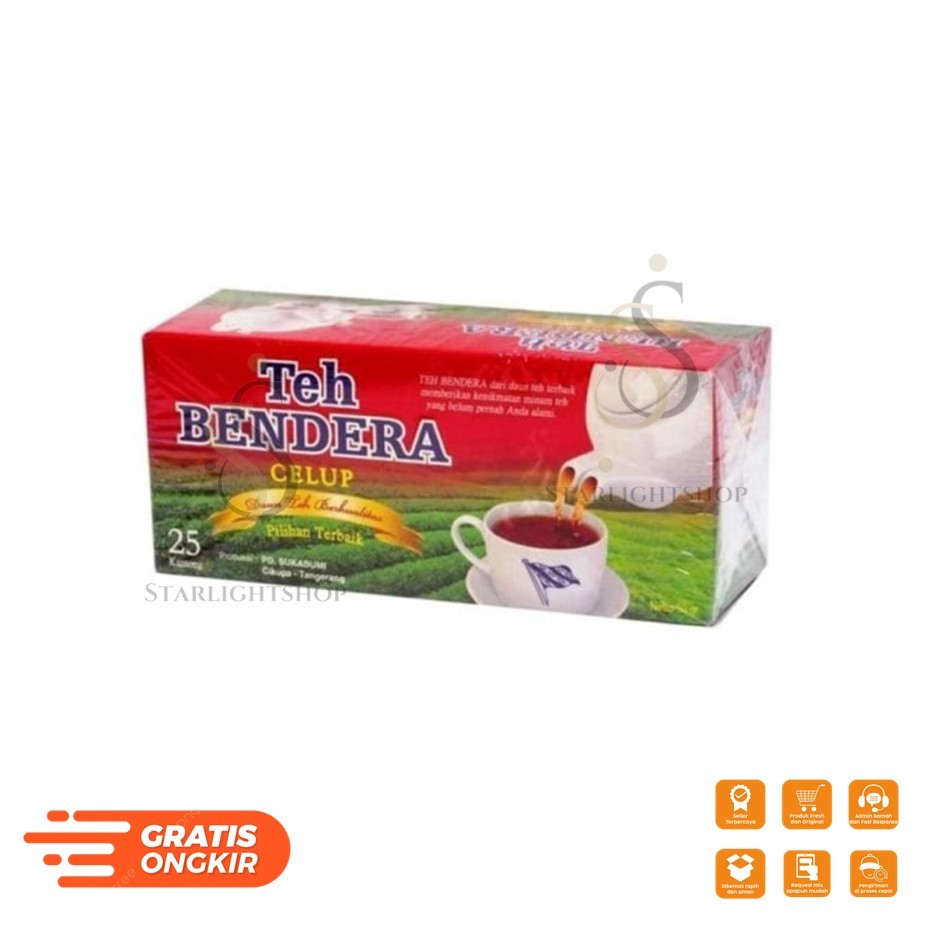 

TEH BENDERA CELUP ISI 25 PCS / TEH BENDERA CELUP 1 BOX 25Pcs