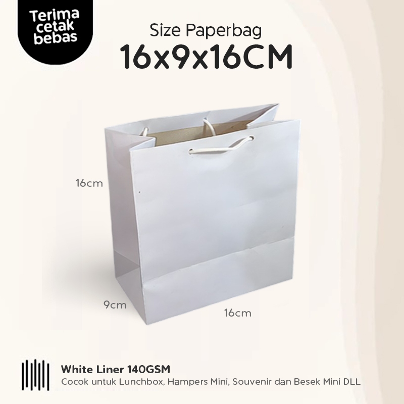 

Paper Bag Putih Sedang 16x9x16 CM, Paper Bag Polos Packing Parfume, Mug, Gelas, Papper Bag Kado Mini