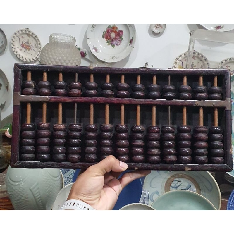 sempoa kayu cina Jadul Antik mulus lengkap