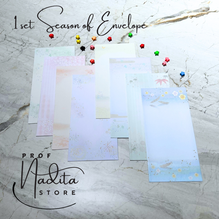 

[17,5cm x 8,5cm] 1 set Amplop Musim Season of Envelope