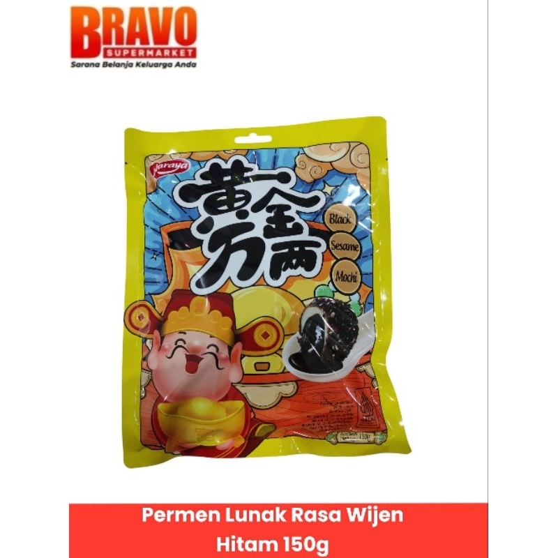 

Naraya Black Sesame Mochi Permen Lunak Rasa Wijen Hitam 150gr - Cemilan Imlek Sincia