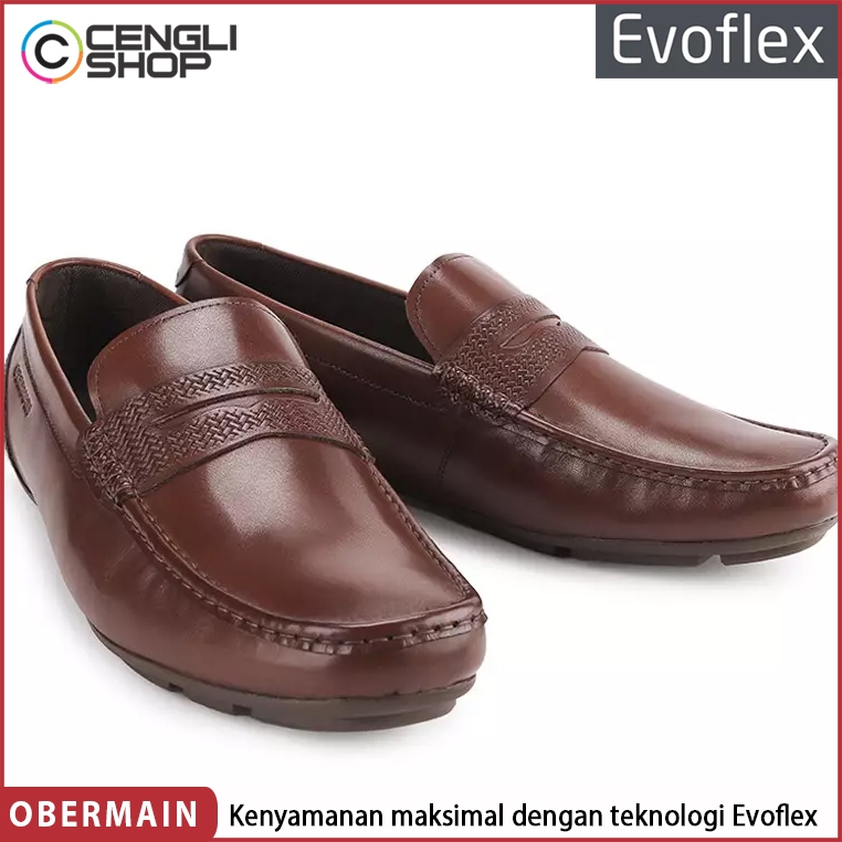 SEPATU PANSUS KULIT OBERMAIN PRIA ORIGINAL LOAFER CASUAL COKLAT OM06