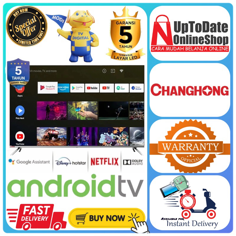 LED CHANGHONG L40H7 L40 H7 ANDROID SMART TV 40INCH FRAMELESS TECHNOLOGY LED CHANGHONG