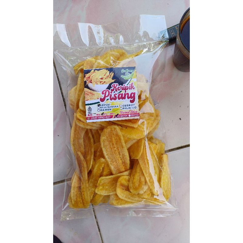 

Keripik Pisang Kepok/Kapok Asin Gurih.Sriping pisang Kepok