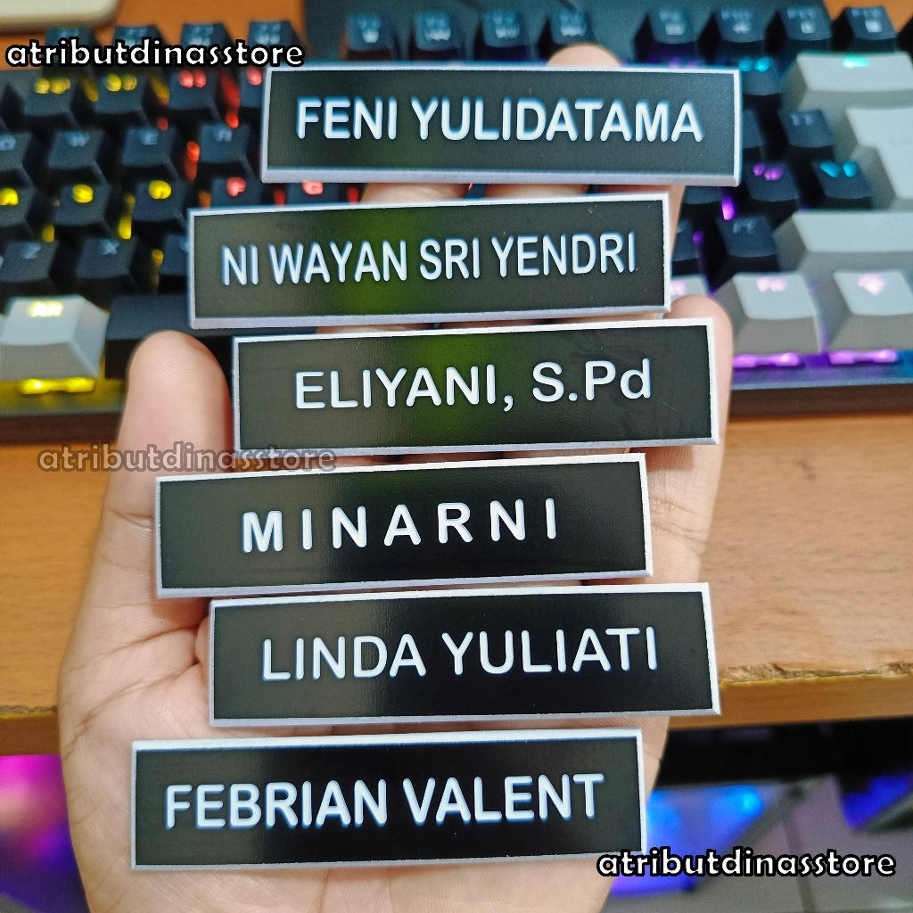 Name Tag ASN Kantor Bhayangkari Papan Nama Grafir Ukir