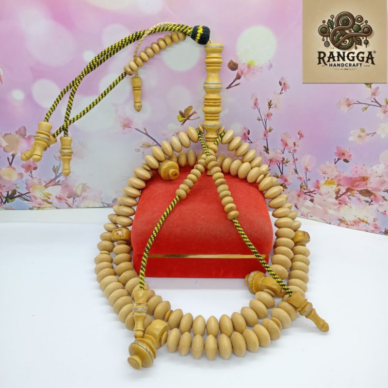 tasbih tijani kayu kemuning gading full benang rajut A13