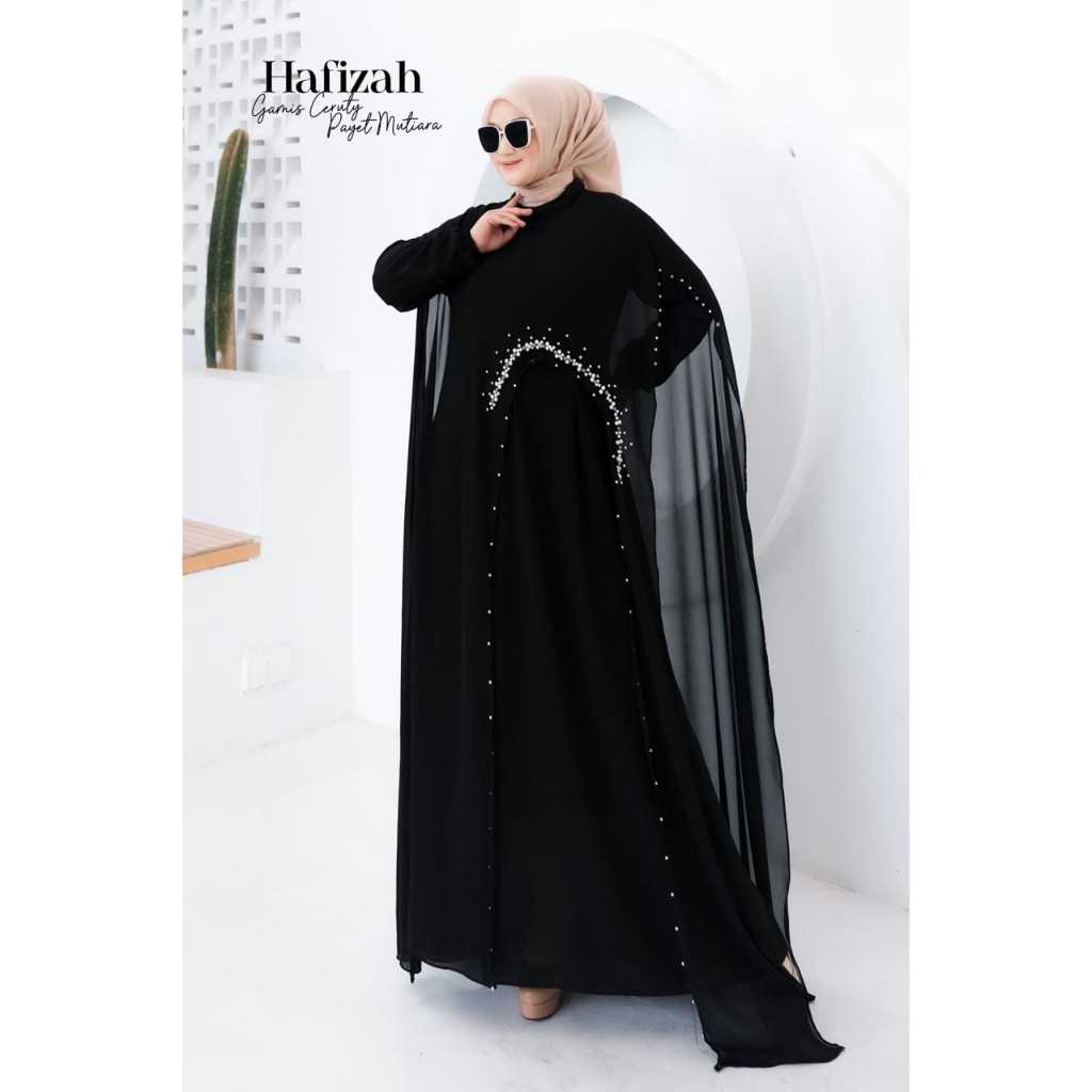 GAMIS LUNA ABAYA CERUTY OUTER LEPAS HAFIZAH DRESS PAYET MUTIARA TERBARU BAJU LEBARAN 2025 REALPICT B