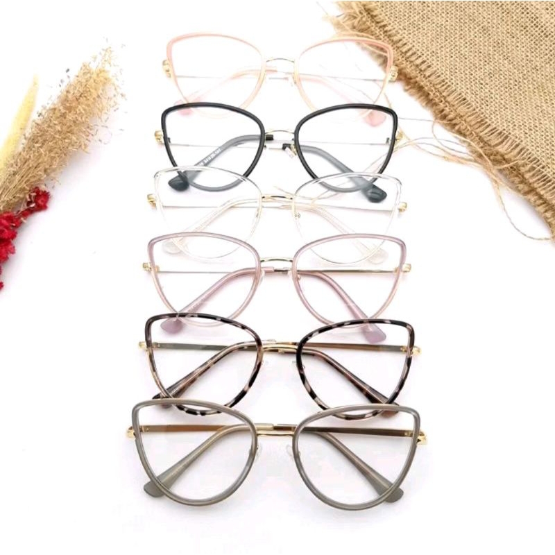 E ( E70 ) KACAMATA PHOTOCROMIC CAT EYE WANITA TERBARU / KACAMA ANTI UV ( FREE KOTAK KACAMATA )

