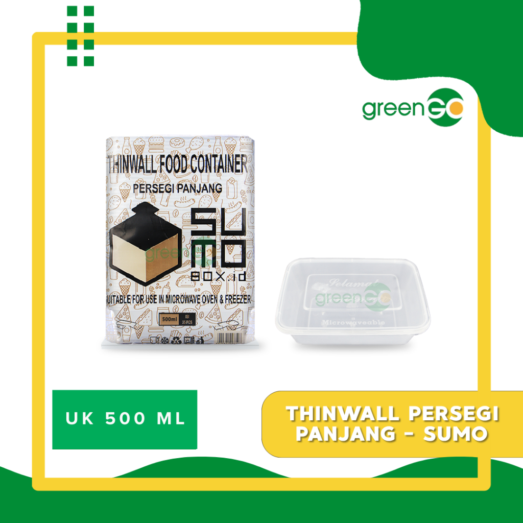 THINWALL PERSEGI PANJANG SUMO 500ML – VICTORY 500ML ISI 25 SET THINWALL KOTAK MAKAN PERSEGI THINWALL