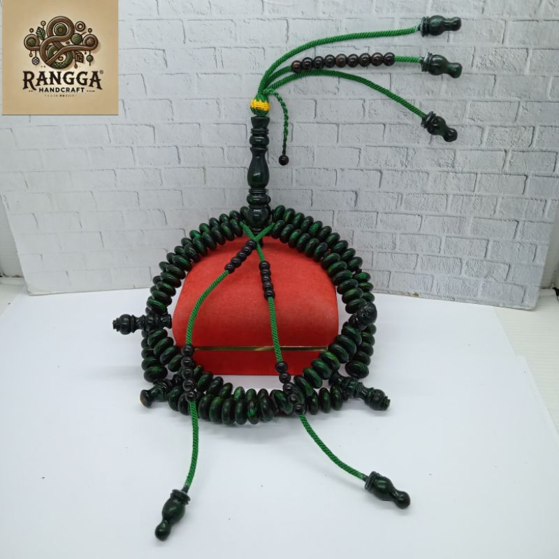tasbih tijani akar bahar hijau full benang rajut A19