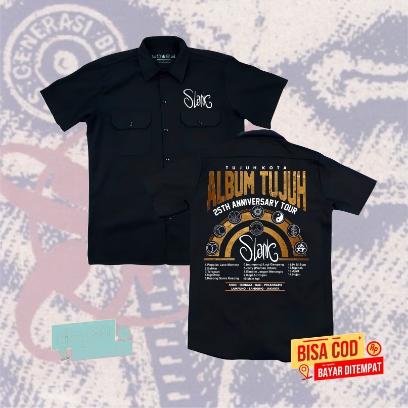 KEMEJA DISTRO NEW SLANK WORKSHIRT DISTRO BAND LOKAL