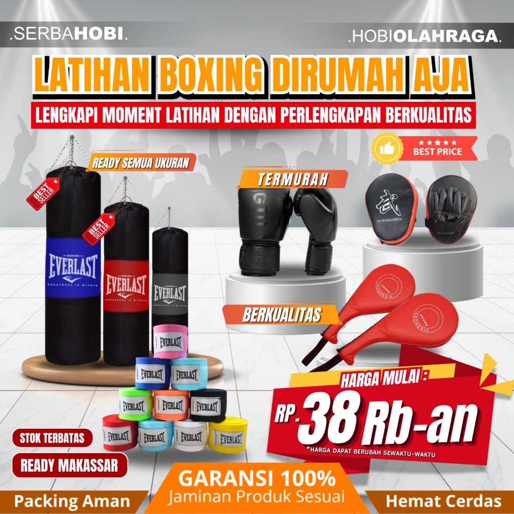 Perlengkapan Boxing Terlengkap untuk dirumah/ Samsak Tinju Dengan Isian Padat/ Samsak Target Tinju
