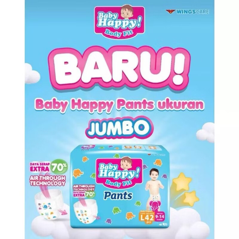 JUMBO Baby Happy Pants S56/M48/L42/XL38/Xxl34
